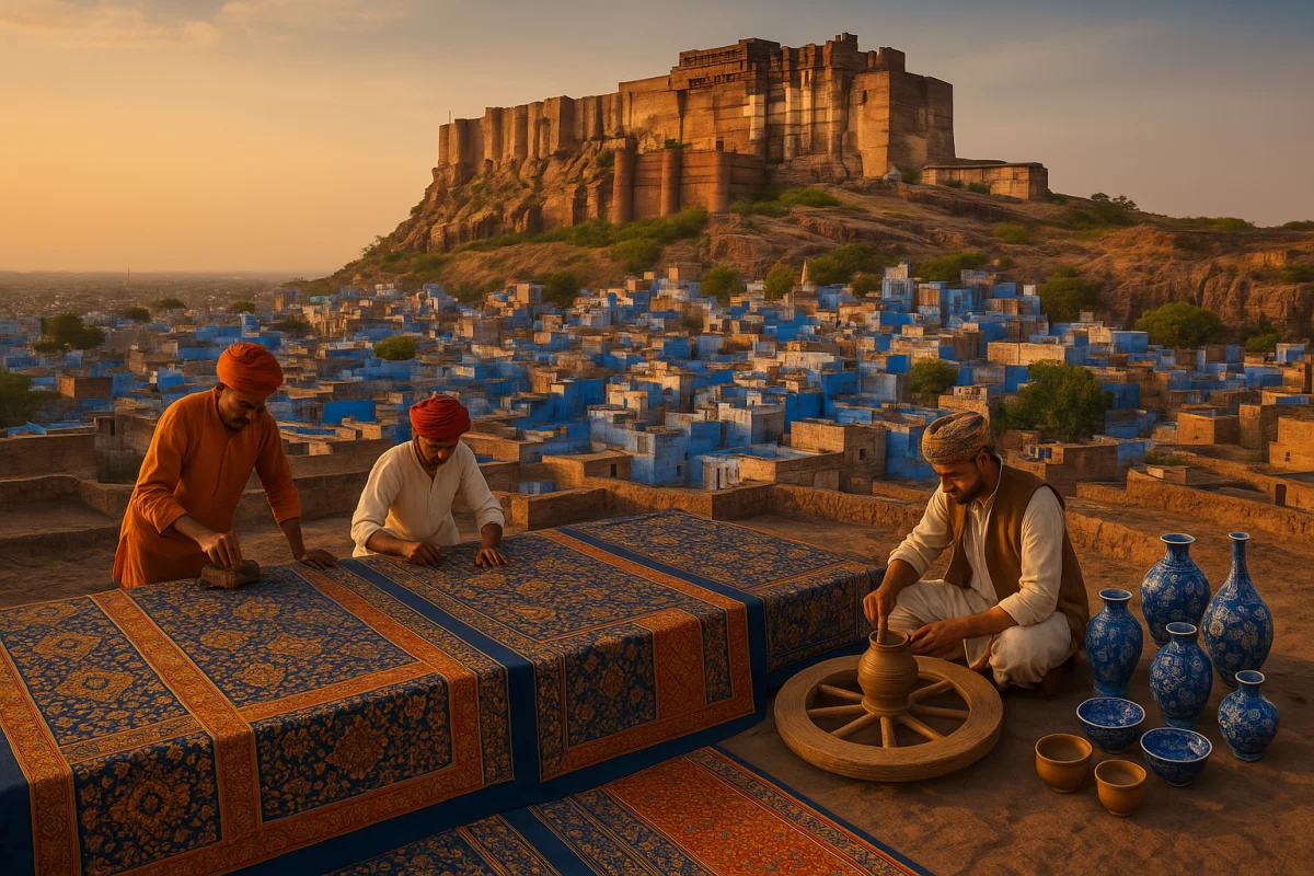 Rajasthan Artisan Odyssey - Block printing and blue pottery workshops